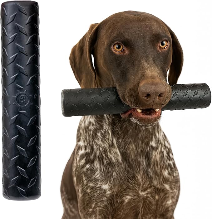 Monster K9 Virtually Indestructible Stick Dog Toy - Lifetime Replacement - Durable for Aggressive Chewers - Safe Non-Toxic Natural Rubber - Chew Tug Fetch - Tough Heavy Duty -, USA Made, 9" x 2"