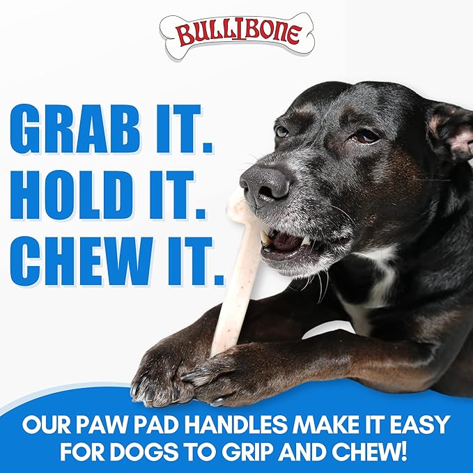 Bullibone Nylon Dog Chew Toy for Aggressive Chewers - Dental Hygiene Bone with Beef Flavor, Durable Tough Chew Toys for Extra Large Dogs, Indestructible Dog Bone - 3 Pack