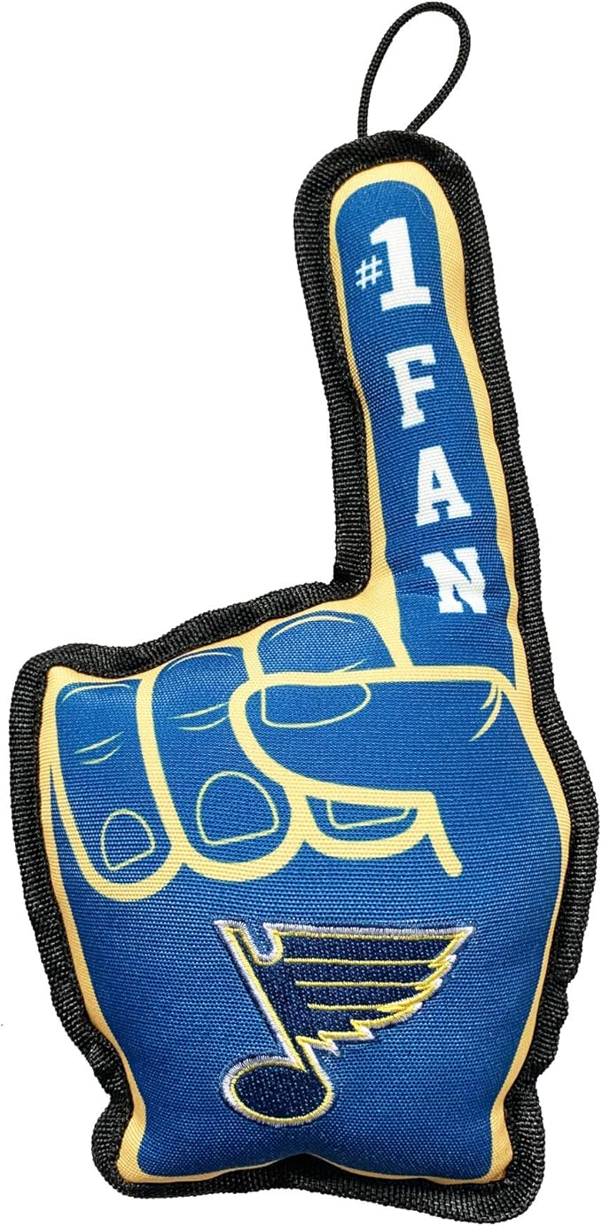 Pets First NHL St. Louis Blues #1 Fan Toy for Dogs & Cats. Best Tough PET Toy with Inner Squeaker. Number One Premium Dog Toy for Strongest Chewers & Sports Fans, One Size