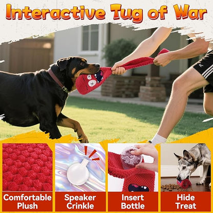KIPRITII Long-Lasting Heavy Dog Chew Toys for Aggressive Chewers – 6 Pack Tough Dog Toys Include Indestructible Chew Bone, Interactive Tug Toys & Squeaky Balls, Ideal for Medium & Large Breeds Dogs