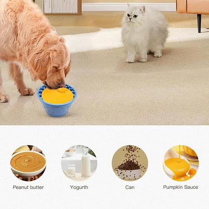 Dog Lick Bowls,Slow Feeding Dog Bowl,Non-Slip Dogs Treat Bowl,Puppy Slow Feeder for Relieving Concentration,Lick Bowls for Pet(L)