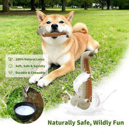 Latex Squeaky Dog Toys, 2 Pack Soft Rubber Dog Chew Toys, 9.5" Standing Stick Animal Pet Toy to Keep Them Busy, Interactive Fetch Squeak Toy for Puppy Small Medium Dogs