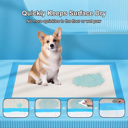 Gardner Pet Ultra Absorbent Thicker Dog Pee Pads Extra Large XL 28"x34" Leak-Proof Odor-Control Blue Puppy Training Pads Full Edge-Wrapping Pad for Dogs, Puppies, Doggie, Cats, Rabbits - 50 Ct
