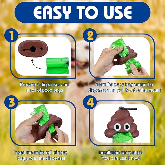 Dog Poop Bag With Holder, 450 Counts Scented Doggie Waste Bags With 1 Dispenser, Pet Poop Bags Rolls For Doggy