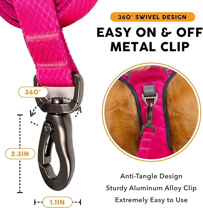 Embark Adventure Dog Leash – Strong & Sturdy for Small, Medium & Large Dogs, Colorful (Pink, 5 Ft)
