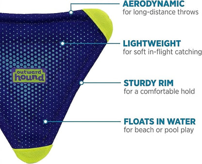 Outward Hound FlyFetch Flyer Dog Toy, Lightweight, Floats in Water, All Breeds, 10" x 11.2"