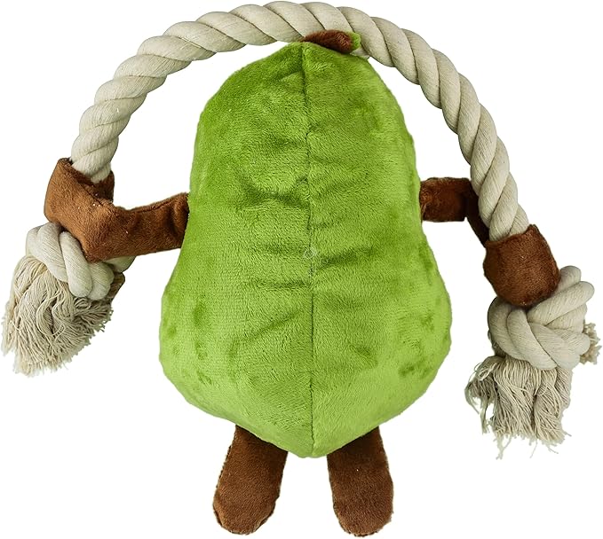 Native Pup Dog Toy Rope and Plush Stuffed Squeaker, Tug of War Toys for Dogs, Puppy Welcome Home Add on for Pets (Avocado)