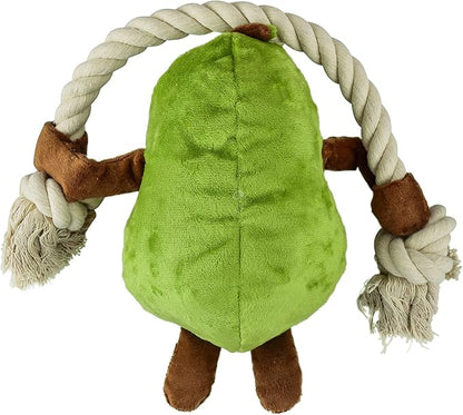 Native Pup Dog Toy Rope and Plush Stuffed Squeaker, Tug of War Toys for Dogs, Puppy Welcome Home Add on for Pets (Avocado)