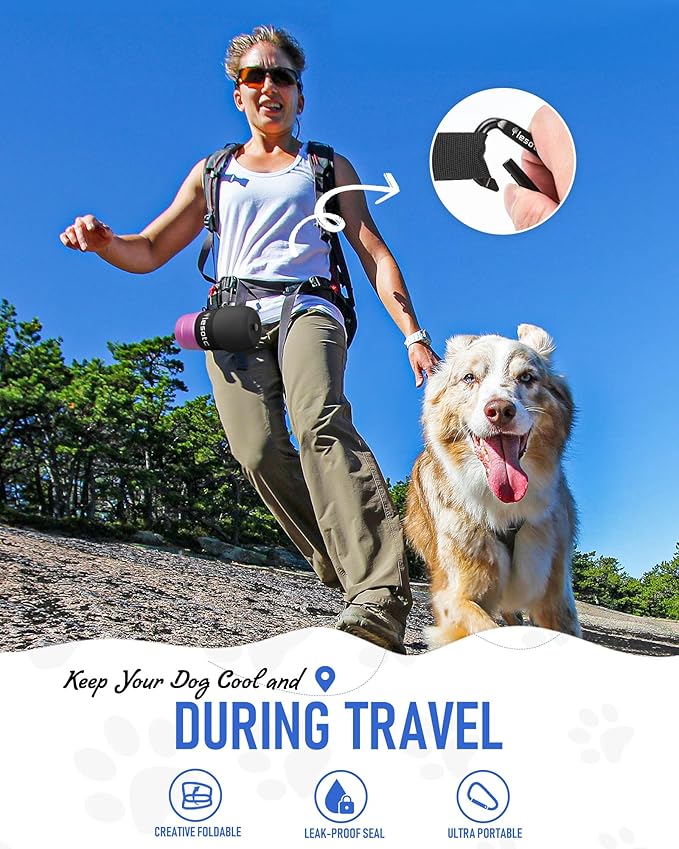 lesotc Dog Water Bottle, Portable Water Dispenser with Bowl, Leak Proof Pet Travel Water Bottle Puppy Essentials Doggie Stuff Accessories for Outdoor Walking, Hiking, Camping