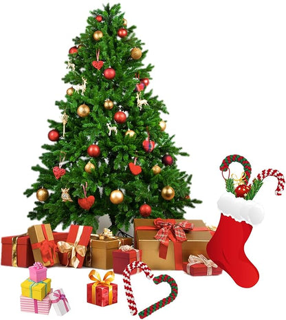 Candy Cane Rope Toy,Puppy Chew Dog Toys Interactive and Cotton Rope Toys and Christmas Decoration, Puppy Pet Play Chew and Training Toy for Medium&Large Dog Pet Teeth Cleaning