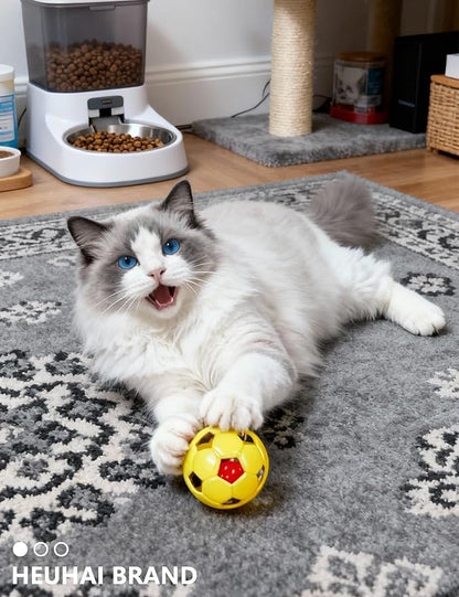 5 Pack Cat Toys Balls Indoor Kitten Interactive Play Set with Bell for Chewing Chasing and Mental Stimulation (1.5'')