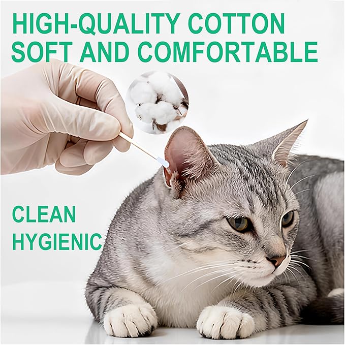 Dog Ear Cleaning Kit for Dogs and Cats, Pet Ear Care Grooming Tool Set with Pet-Safe Silicone Ear Cleaner, Tweezers, Scissors, Cotton Swabs and Cleaning Cloth