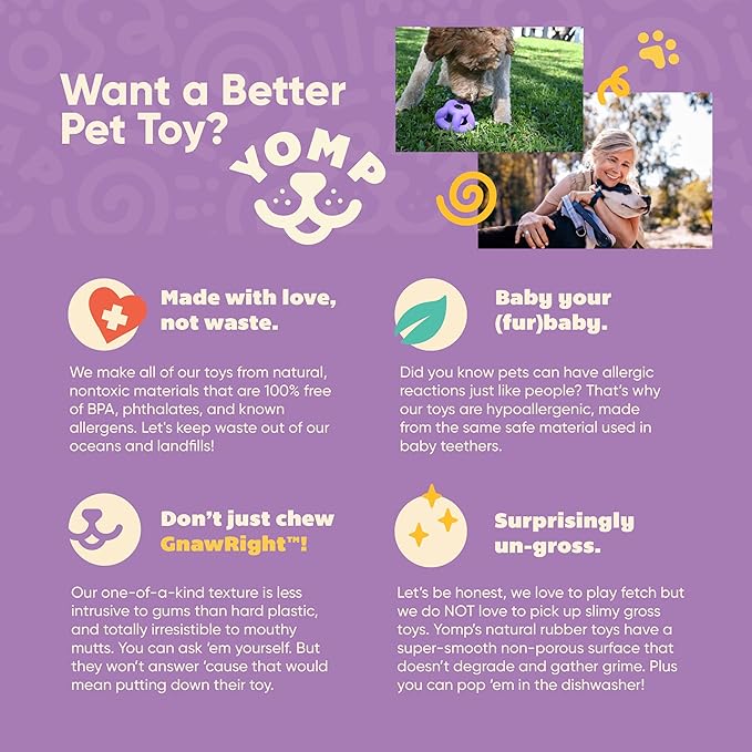 Yomp HeliRing MAX Dog Toy – Durable Hollow Ball with Zany Bounce, Tug & Fetch, Dishwasher Safe for Easy Cleaning