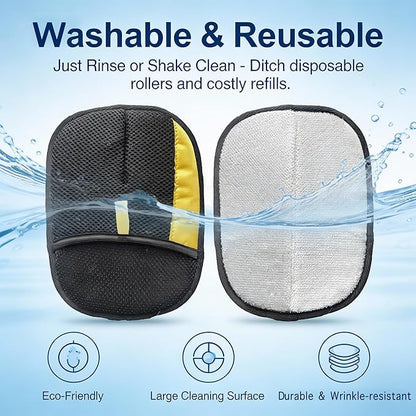 Pet Hair Removal Glove for Dogs & Cats, Reusable Magic Brush Electrostatic Pet Hair Remover Tool for Couch, Carpet, Clothes, Newly Upgraded (Black-Yellow Large 1-Pack)