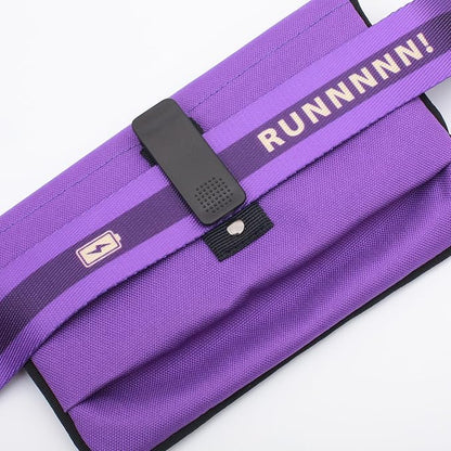 Hands Free Dog Leash, Heavy Duty with Waist Belt & Storage Pouch, Strong Pull Control, Two Handles Bungee for Running & Walking, Big & Medium Dogs, Purple