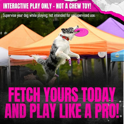 Hyperflite Macro Competition Standard Dog Disc 5" (28g) | Ultimate Flying Disc for Dogs | Official Skyhoundz Competition Disc for Play, Fetch & Pool Fun | Floats | Lightweight | Anti-Glare - Pink