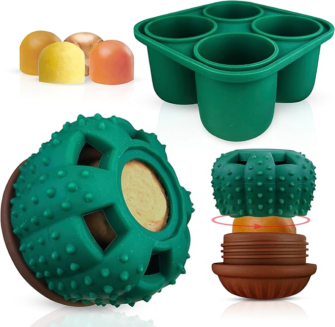 Cactus Design Frozen Treat Dispensing Dog Toy - Interactive Dog Toys to Keep Your Pup Busy and Distracted - Freezable Fillable Silicone, Reduces Anxiety, Easy to Clean, Perfect for Seniors