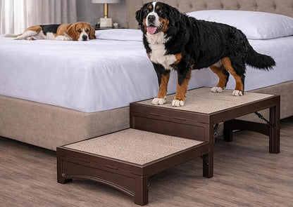 Pet Gear Free Standing Pet Ramp for Cats and Dogs, No Assembly Required, Easy Fold for Storage or Travel, Portable, Holds Up to 350lbs, Harvest Brown
