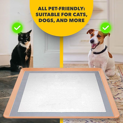 TidyFriend 2 Pack Dog Pee Pad Holder Tray - Fits Up to 24” x 24” Pee Pad Holder for Dogs - Stable Grip, Raised Edges, Quick-Wipe Silicone Surface Dog Pad Holder for Indoor Flooring Protection (Beige)