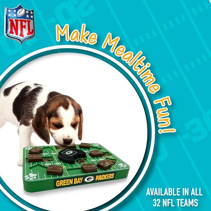 Pets First NFL Green Bay Packers Puzzle Toy - Interactive Dog Puzzle Treat Toy