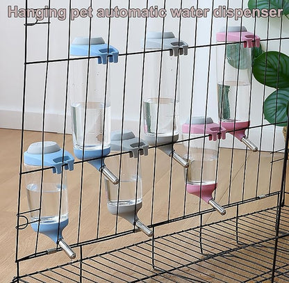 Dog Crate Water Bottle - 12 oz No Drip Kennel Pet Water Dispenser, Easy-to-Use Cage Water Bottle for Dogs, Cats, Small Animals, 350ML, Grey