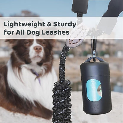 Dog Poop Bag Dispenser for Leash with Snap Clip, Skin-friendly Texture Waste Bag Holder for Dog Walks and Cats, Pets Litter Bag Container, Indoor & Outdoor Use (Black, 1)