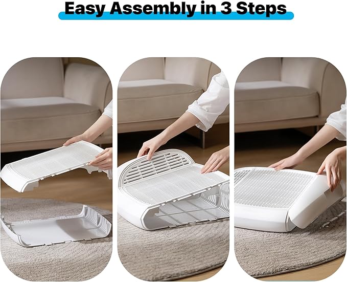 Neakasa Cat Pedal Step Stool with Filter Function, Easy Clean Litter Ramp, Litter Trapper for M1 Open-Top Self Cleaning Cat Litter Box, White