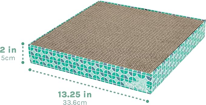 Kitty City Cat Scratcher Refill – 3-Pack Durable Corrugated Cardboard Scratch Pads with Catnip – Double-Sided for Longer Use, Cat Claw Maintenance & Furniture Protection - Size: 13.25" x 13.25"