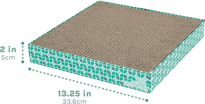 Kitty City Cat Scratcher Refill – 3-Pack Durable Corrugated Cardboard Scratch Pads with Catnip – Double-Sided for Longer Use, Cat Claw Maintenance & Furniture Protection - Size: 13.25" x 13.25"
