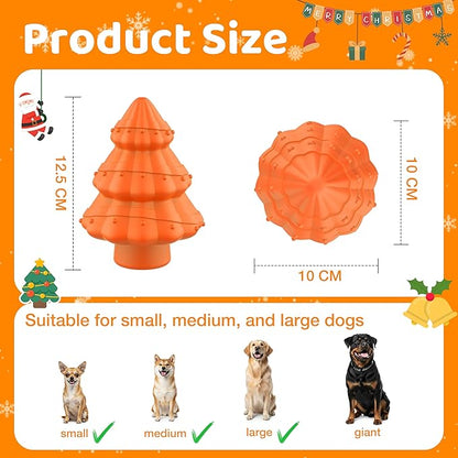 Dog Chew Toy-Tough&Durable Dog Toys for Aggressive Chewers,Christmas Tree Style&Beef Smell Squeaky Chew Toy -for Small Medium and Large Dogs.