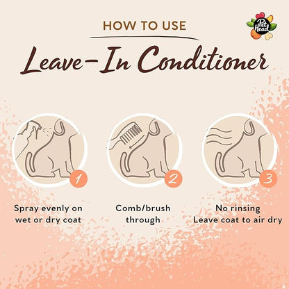 Pet Head Quick Fix Leave-in Conditioner Spray for Dogs | Peach Scent | Repairs, Detangles and Softens Fur | Detangling Spray | for Grooming Wet or Dry Dog Coats | No Rinsing Required | 10.1 fl oz.