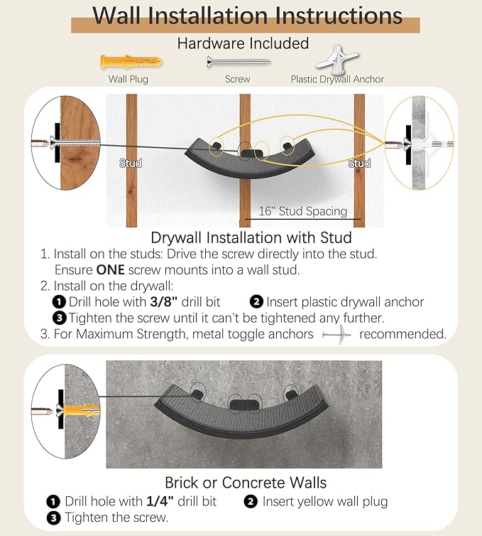 Gray Cat Wall Shelf with Grey Sisal Mat, Curved Cat Bed for Scratching and Resting, Wall Mounted Hammock for Large Cats