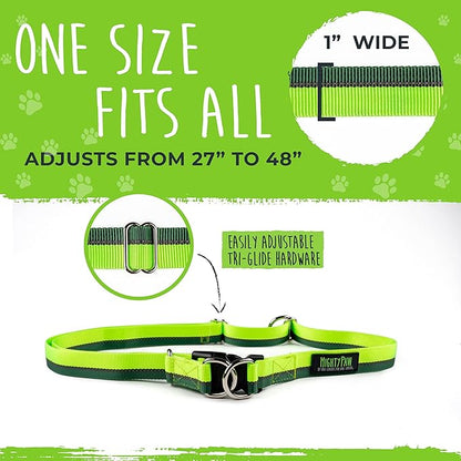 Mighty Paw Hands Free Dog Leash | Bungee Waist Leash for Dog Walking. Pet Running Hands Free Tether for Large, Medium & Small Breeds. Pet Waist Belt (36" - 48") Up to 150 lbs - Green