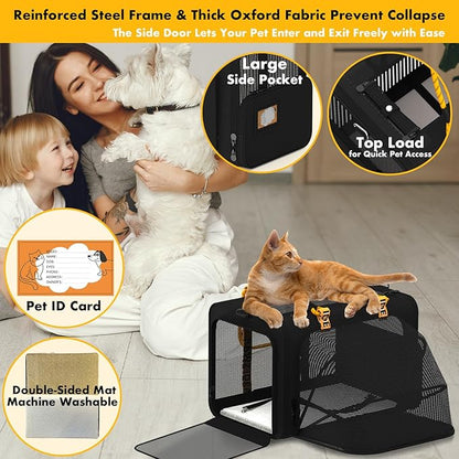 PAWZIDEA Double Pet Stroller with 2 Detachable Carrier, Lightweight Portable Travel Crate & Car Seat Combo & TSA-Approved Expandable Carrier, Foldable Jogger Stroller for 2–4 Cats or Small/Medium Dogs