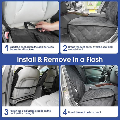 ALLANSING Front Seat Cover for Dogs with Side Flaps, Heavy Duty 900D Waterproof Car Seat Cover, Protects from Dirt & Scratches, for Pets & Daily Use, Fits Cars SUV Trucks Minivans (1-Pack)