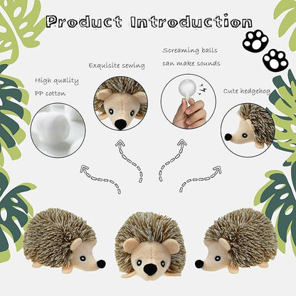 Hide and Seek Dog Toys, Mushroom Crinkle Paper Hideaway with 5 Pack Squeaky Hedgehogs Interactive Plush Puzzle Puppy Chew Toy to Keep Them Busy for Small Medium Large Dogs
