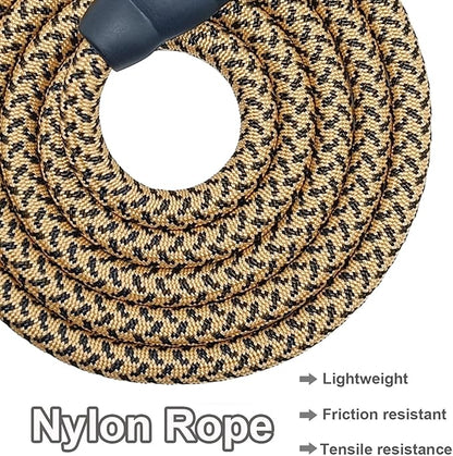MayPaw Heavy Duty Rope Dog Leash, 3/4/5/6/7/8/10/12/15/20 FT Nylon Pet Leash, Soft Padded Handle Thick Lead Leashes for Large Medium Dogs (Brown, 1/2" * 10')