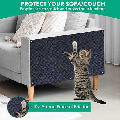 Cat Scratcher Mat, 78.7"x15.8" Cat Scratch Couch Furniture Protector, Trimmable Cat Scratch Carpet, DIY Climbing Cat Scratch Mat for Covering Cat Post, Wall & Door Protector from Cat Claws (Dark Blue)