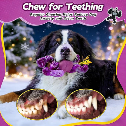 Furdog Dog Toys for Aggressive Chewers, Indestructible Chew Toys for Medium Large Breeds(20-80lb), Durable Squeaky Tough Dog Toy to Keep Them Busy (Purple)