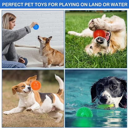Hanaive 36 Pcs Squeaky Balls for Dogs Squeaky Dog Toys Bulk 2.5 Inch Spiky Pet Chew Balls Interactive Fetch Toys for Puppy Cleans Teeth and Training