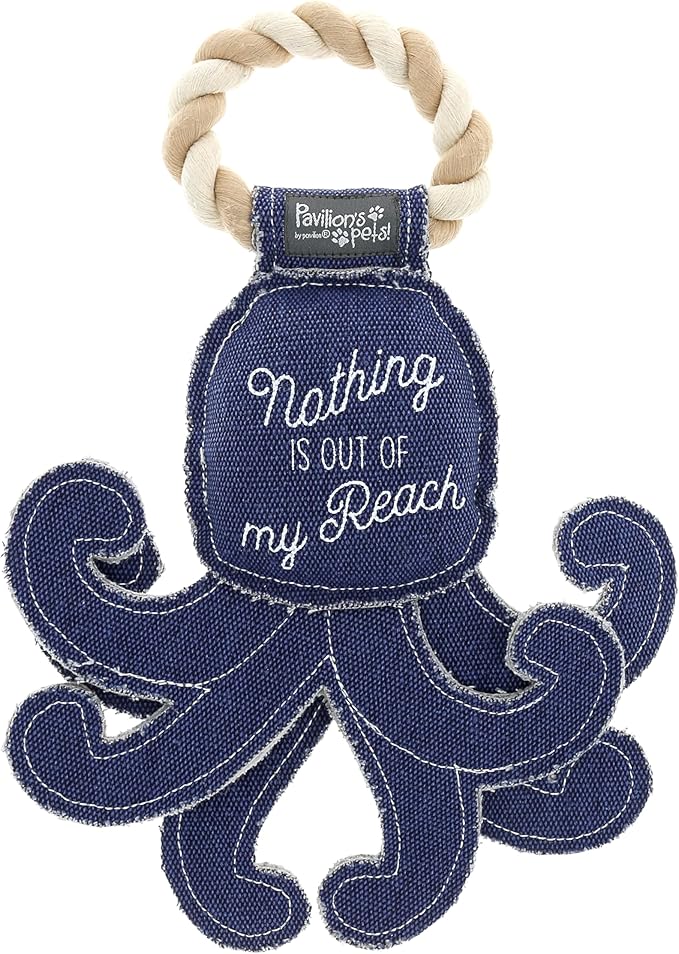 Pavilion Gift Company - Out of Reach - 11.5" Canvas Rope Dog Toy Chew Tug of War Octopus Aquatic Water Sea Ocean Best Friend Dog Doggy Puppy K9 Gift