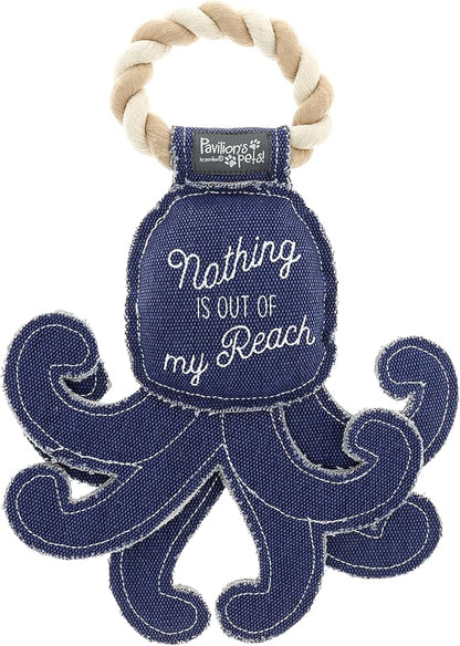 Pavilion Gift Company - Out of Reach - 11.5" Canvas Rope Dog Toy Chew Tug of War Octopus Aquatic Water Sea Ocean Best Friend Dog Doggy Puppy K9 Gift