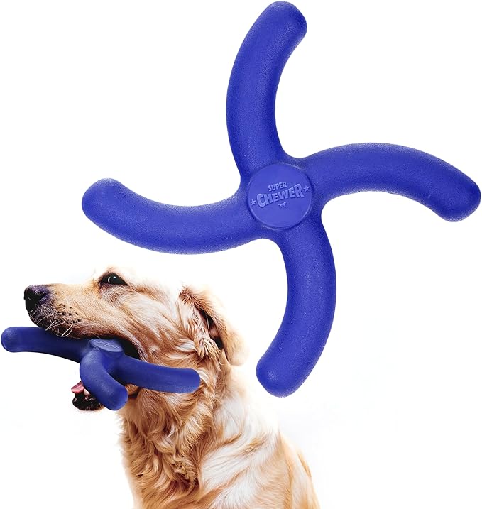 Tuff Pupper SuperChewer Tough Boomerang Toy | Lifetime Replacement | Strong Natural Rubber | Great Dog Fetch Toy | Toys for Dogs | Ultra Durable Chew Toys for Aggressive Chewers | for Large Breeds