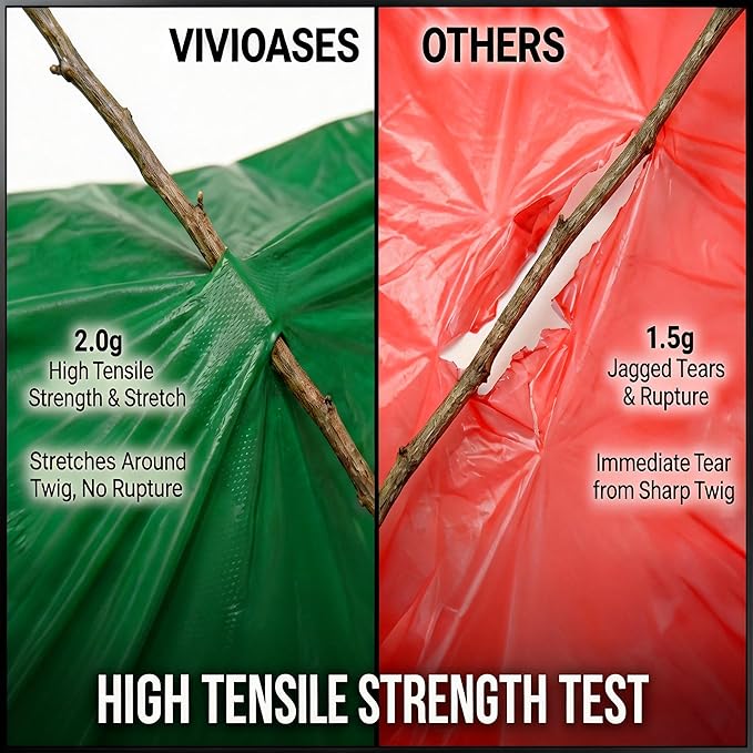 VIVIOASES 2.0g Extra Thick Dog Poop Bags, 33% Thicker Heavy Duty Leak-Proof Pet Waste Bags, Lavender Scented, 240 Count (16 Rolls), Opaque & Puncture Resistant