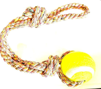 Rope Dog Toy with Tennis Ball