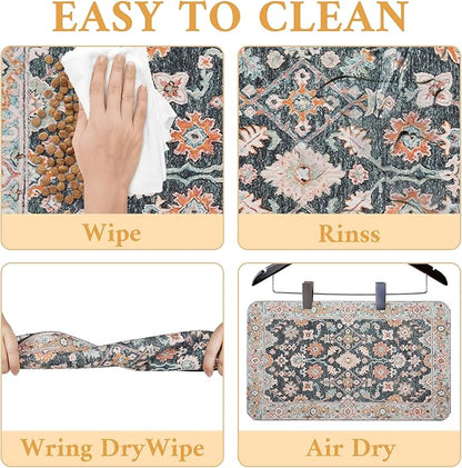 Dog Food Mat for Floors Waterproof Quick Dry Pet Placemat Cat Feeding Bowls Mats for Food and Water, Eco-Friendly Dog Accessories Diatomite Pets Supplies 12" X 20"