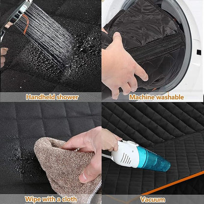 SUV Cargo Liner for Dog Car Seat Cover for Pets Waterproof Cargo Cover Dog Seat Mat for SUVs Sedans Vans with Bumper Flap Protector, Non-Slip, Black 70"x40"