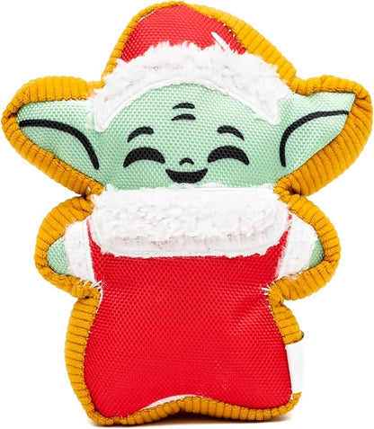 Star Wars Squeaky Plush Dog Toy for Large, Medium & Small Dogs, Holiday Grogu Santa Cookie Replica