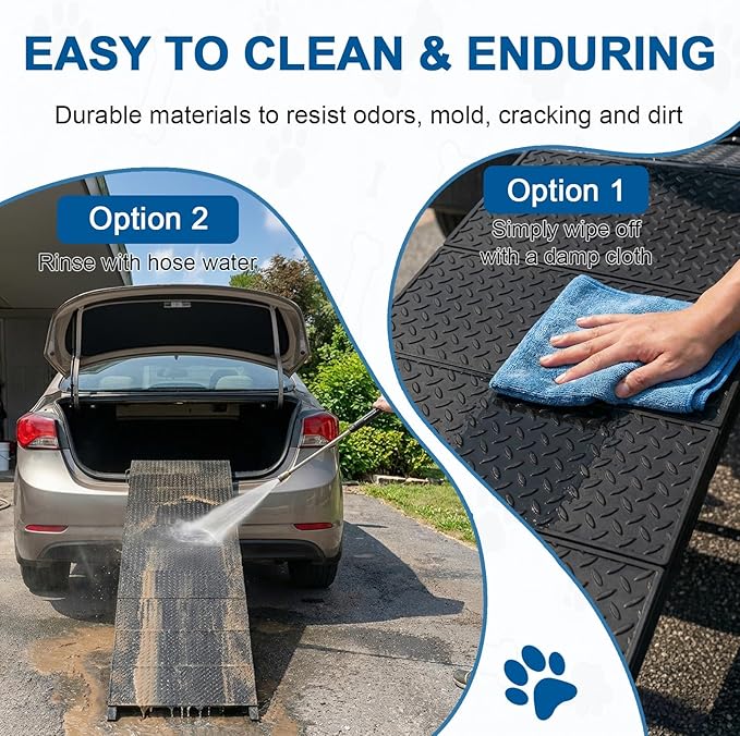 Dog Ramp for Car 71" X 17.6" Extra Long Folding Aluminum Pet Ramp for Large Dogs up to 250 LBS, Portable Waterproof Dog Ramps for SUV Truck and High Bed