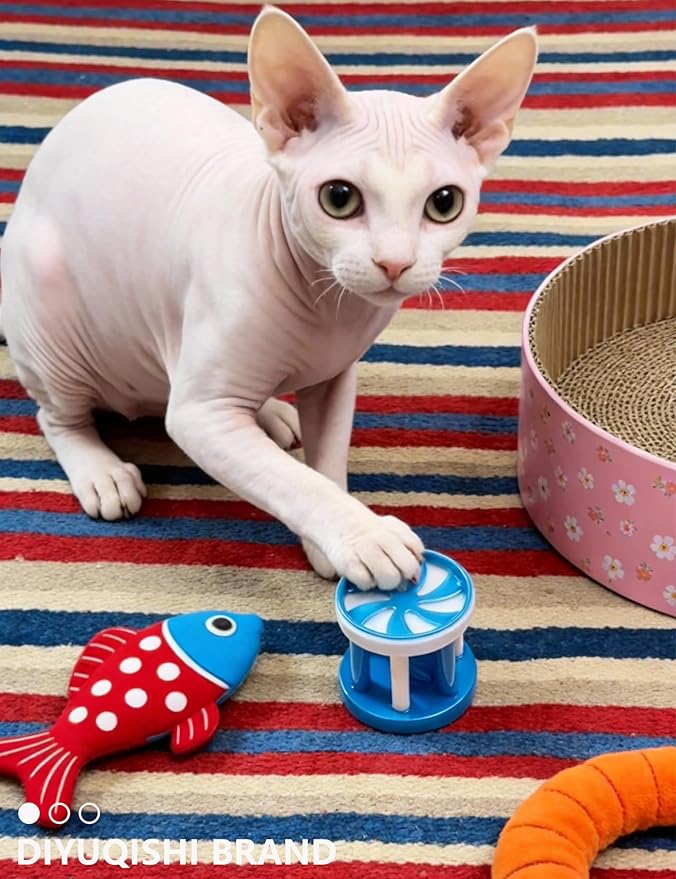 20 Pack Cat Toys Balls Indoor Kitten Toys, with PP Bell Balls, Plush Balls and Spring Toys for Kittens and Cats Play (1.5'' - 2.2'')